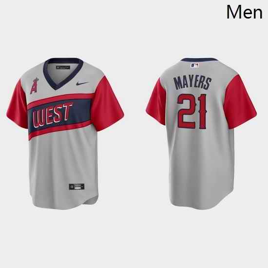 Men Los Angeles Angels 21 Mike Mayers Men Nike Gray 2021 Little League Classic Game MLB Jersey